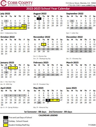 Cobb County School Calendar 2022-2023 | Marietta.com