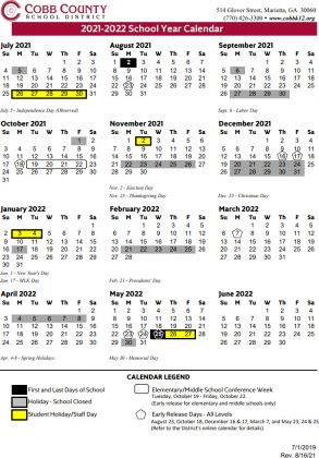 Cobb County School Calendar 2021-2022 | Marietta.com