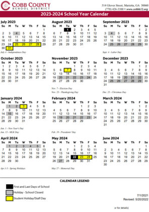 Cobb County School Calendar 2023 2024 Marietta com
