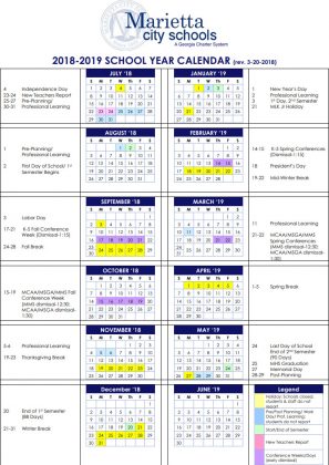 Marietta City School Calendar 2018-2019 | Marietta.com