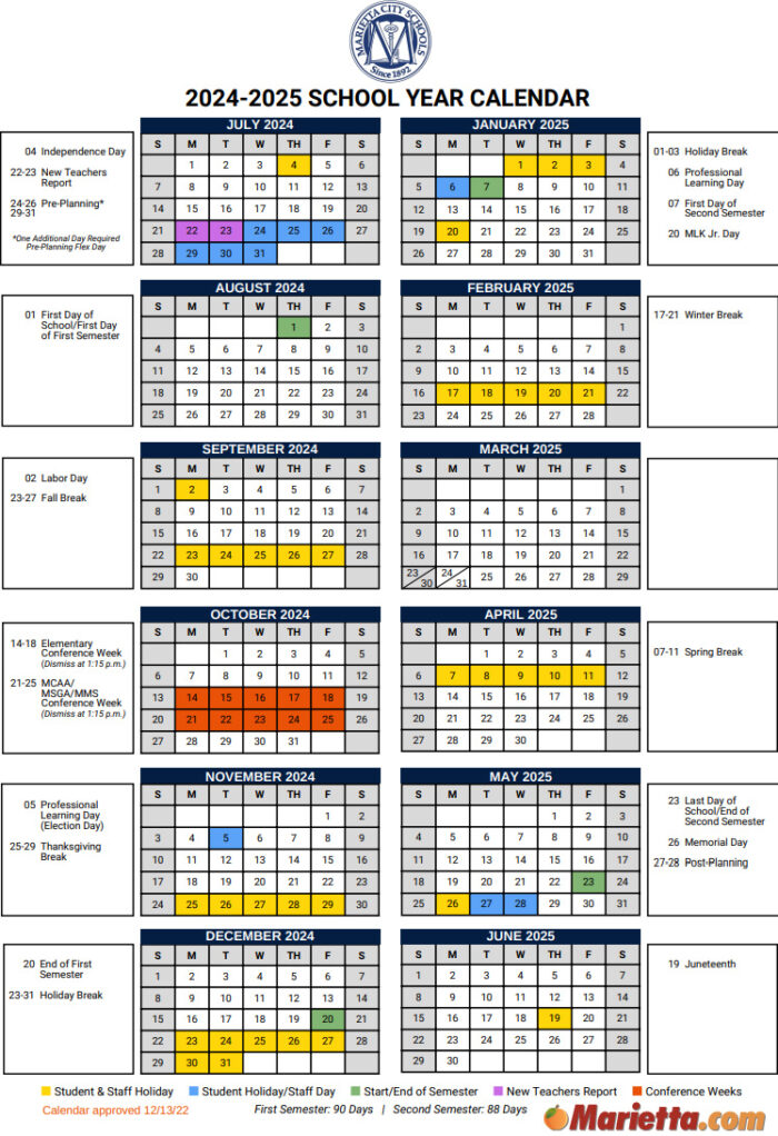 Marietta City School Calendar 2024-2025 | Marietta.com